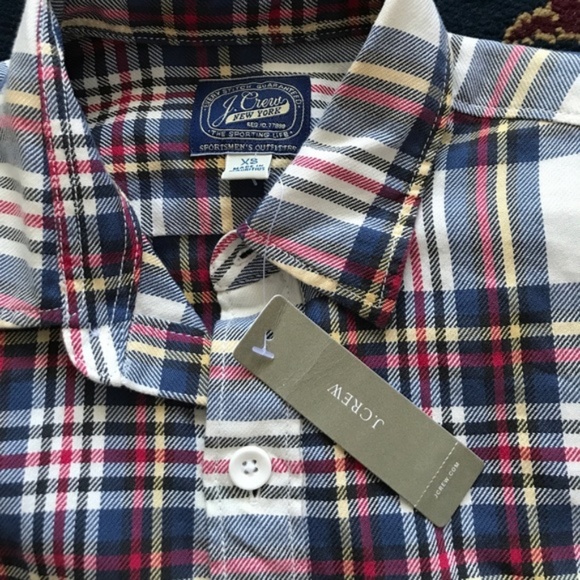 J Crew Midweight Flannel Shirt Alabaster Plaid But - Picture 5 of 8